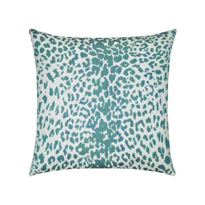 20" x 20" Wild One Lake pillow by Elaine Smith | Sunbrella, faux down | animal print, blue, aqua, leopard