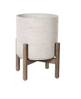 Grey Washed Pot with Stand