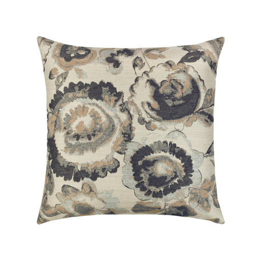 20" x 20" Grigio Floral pillow by Elaine Smith | Sunbrella, faux down | floral, beige, grey