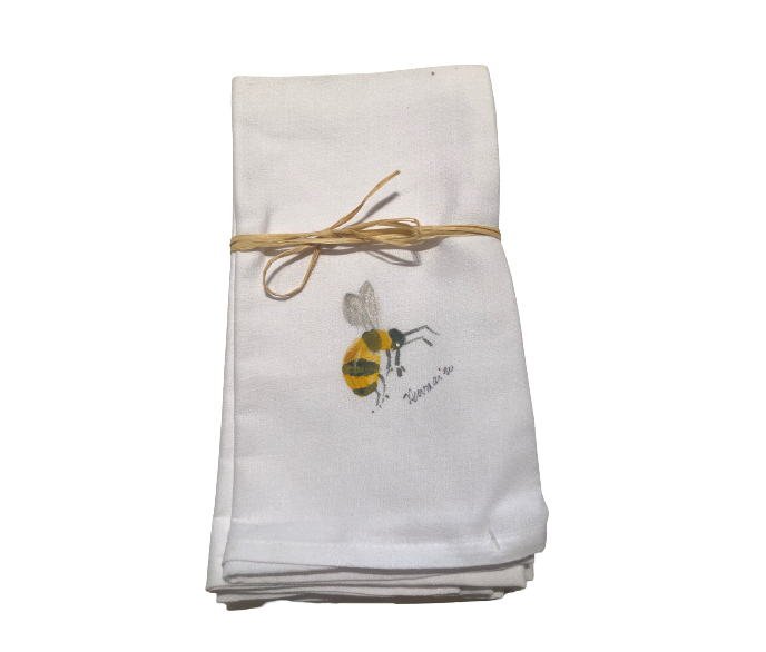 Hand Painted Napkins - Bees