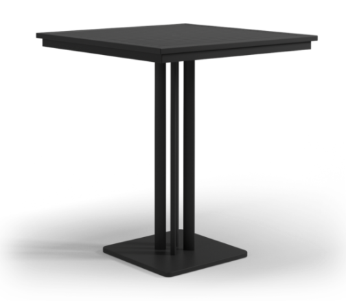 Metz Pedestal Bar Table - Aluminum Top