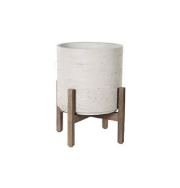 Grey Washed Pot with Stand