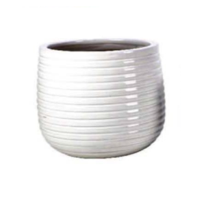 Glazed Round Pot White
