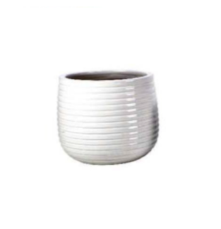 Glazed Round Pot White